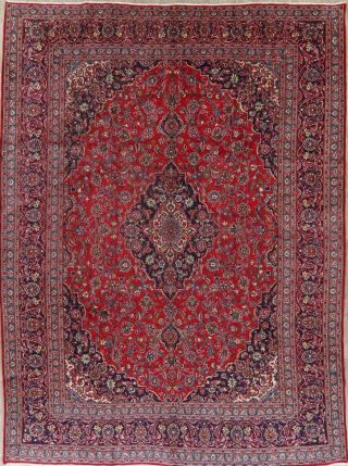 Vintage Traditional Floral RED Kashmar Area Rug LIVING ROOM Hand - Knotted 10x13 2