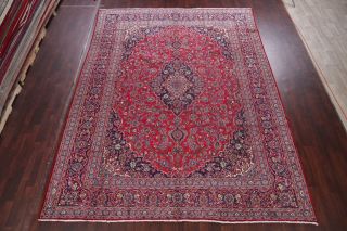 Vintage Traditional Floral RED Kashmar Area Rug LIVING ROOM Hand - Knotted 10x13 3