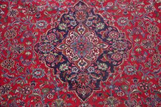 Vintage Traditional Floral RED Kashmar Area Rug LIVING ROOM Hand - Knotted 10x13 5