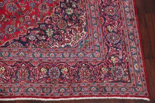 Vintage Traditional Floral RED Kashmar Area Rug LIVING ROOM Hand - Knotted 10x13 7