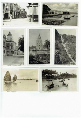 Old Postcards Penang / Malaya Street Scene Etc Real Photos Vintage 1930s