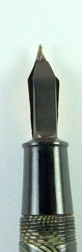 Vintage The Conway Stewart 58 Fountain Pen 14ct Gold Nib Crosshatch Grey/Green 6