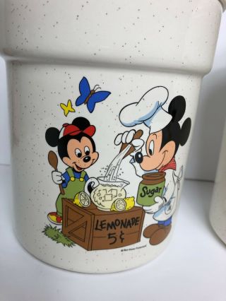 Vintage Walt Disney Treasure Craft Flour Sugar Cannister Set Mickey Mouse Goofy 2