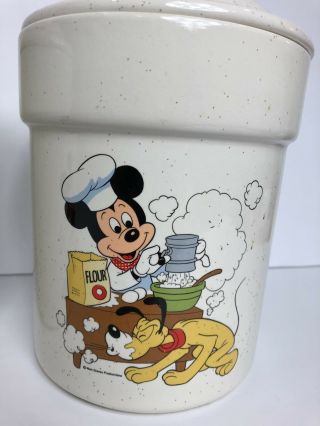 Vintage Walt Disney Treasure Craft Flour Sugar Cannister Set Mickey Mouse Goofy 3