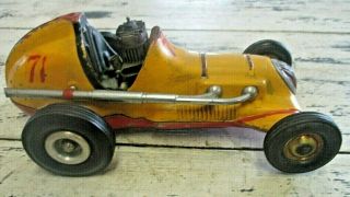 Vintage Yellow Roy Cox Thimble Drome Champion Tether Race Car With Motor