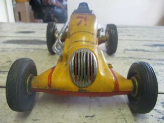 Vintage Yellow Roy Cox Thimble Drome Champion Tether Race Car with Motor 5