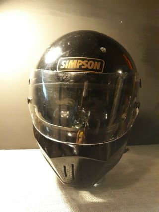 Vintage Simpson Bandit Racing Helmet Snell 80 Black / Darth Vader Style