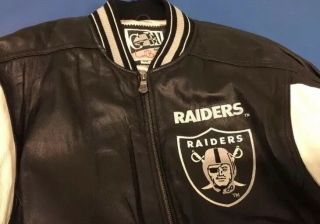 Vintage Rare Oakland Raiders Leather Jacket G - Iii Carl Banks 100 Leather Sz M