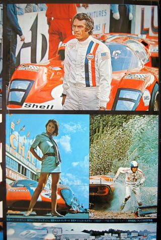 RARE Large - B1 Steve McQueen LE MANS 1971 Japanese Movie Poster PORSCHE RACER 3