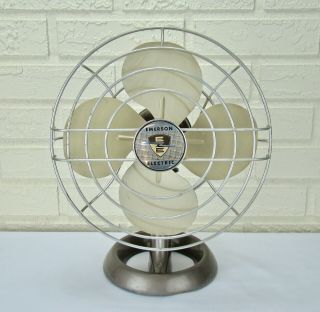 Vintage Art Deco Mid - Century Modern Emerson Electric Powerful Oscillating Fan