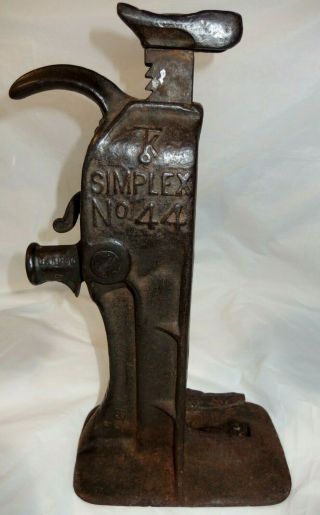 Rare Vintage Simplex No.  44 Railroad Jack 4 Ton Rare