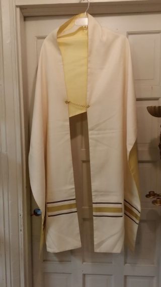 Vintage Liturgical Clergy Humeral Veil Embroidery Silk Blend Chi Rho