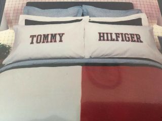 Tommy Hilfiger Vintage 1998 Red White Blue Pillowcases Nip
