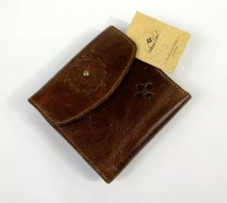 Patricia Nash Wallet Reiti Bi - Fold Distressed Vintage Cognac Brown Leather $99