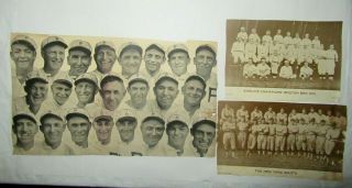 Pre - 1942 Vintage Baseball Team Pictures - York Giants - Boston Red Sox