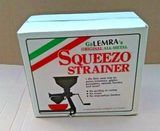 Vintage All Metal Squeezo Strainer Model 9101 Never Opened