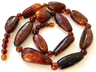 Rare Natural Vintage Amber Beads Antique Baltic Old Necklace 67 Gr