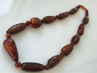 RARE Natural Vintage Amber Beads Antique Baltic Old Necklace 67 gr 2