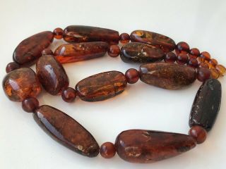 RARE Natural Vintage Amber Beads Antique Baltic Old Necklace 67 gr 6