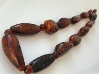 RARE Natural Vintage Amber Beads Antique Baltic Old Necklace 67 gr 7