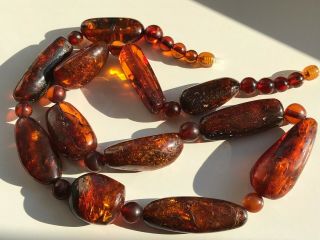 RARE Natural Vintage Amber Beads Antique Baltic Old Necklace 67 gr 8