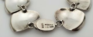 VINTAGE MID - CENTURY MODERNIST TAXCO MEXICO STERLING SILVER NECKLACE / TC - 102 2