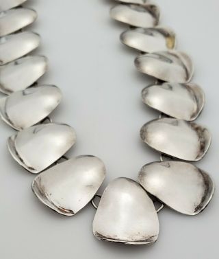VINTAGE MID - CENTURY MODERNIST TAXCO MEXICO STERLING SILVER NECKLACE / TC - 102 5