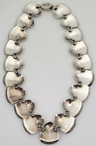 VINTAGE MID - CENTURY MODERNIST TAXCO MEXICO STERLING SILVER NECKLACE / TC - 102 7
