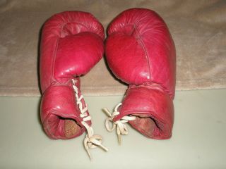 Vintage Lace Up Leather Boxing Gloves