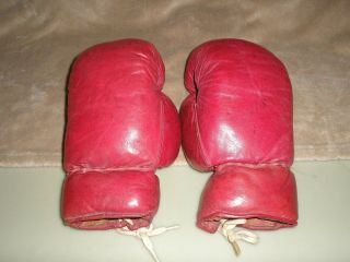 Vintage Lace Up leather Boxing Gloves 2