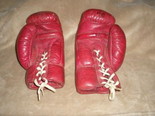 Vintage Lace Up leather Boxing Gloves 3