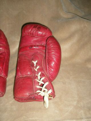 Vintage Lace Up leather Boxing Gloves 5