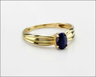Vintage Jacmel Mauritius © Jcm 10k Yellow Gold 0.  65 Ct.  Sapphire Ring,  Size 6.  75