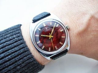 Rare German Junghans Max Bill Design Marble Dial Vintage Watch 1970 