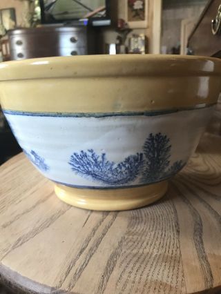 Vintage Yellow Ware Seaweed Set Of 2 Mixing Bowls Stoneware Mocha Ware