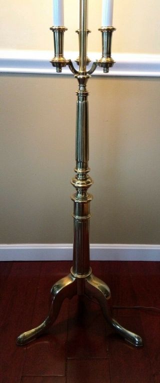 Vintage Stiffel Solid Brass Bouillotte Decor Candlestick Floor Lamp Rare 10