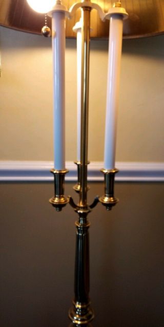Vintage Stiffel Solid Brass Bouillotte Decor Candlestick Floor Lamp Rare 11