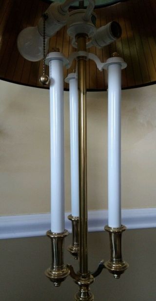 Vintage Stiffel Solid Brass Bouillotte Decor Candlestick Floor Lamp Rare 6