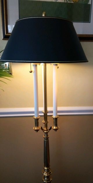 Vintage Stiffel Solid Brass Bouillotte Decor Candlestick Floor Lamp Rare 9