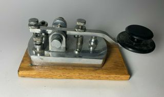 Vtg Nye Speed - X Bug Morse Code Key Ham Telegraph Keyer Straight Chrome