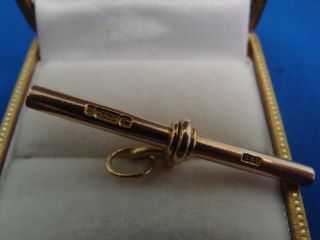 Bham Hm B & S Victorian 9ct Gold T Bar Albert Pendant,  2 Hmarked Jump Rings 4gm