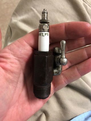 Vintage Antique Helfi Priming Spark Plug Hit And Miss Engine - Rare