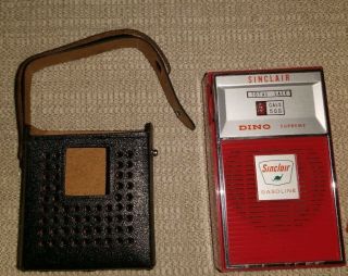 VINTAGE c1966 DINO SINCLAIR GAS PUMP TRANSISTOR RADIO IN ORIG BOX 5