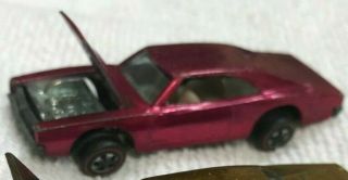 Vintage 1968 Hot Wheels Redline CUSTOM DODGE CHARGER - RED 5