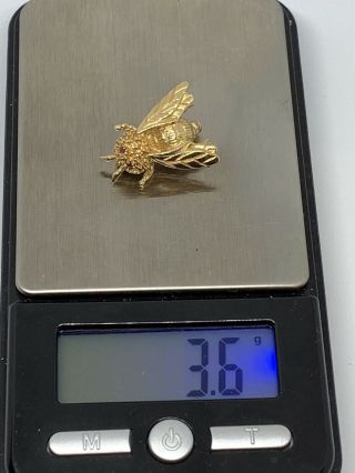 14k Yellow Gold Bumble Bee Pin Brooch Good Jewelry Not Scrap 3.  6g
