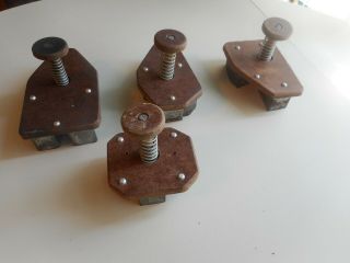 Unusual Set of 4 vintage Spring loaded soldered Tin Cookie Cutters 2