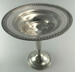 Crown Sterling Weighted Pierced 6.  5 " Bon Bon Pedestal Compote Candy Dish 249 G