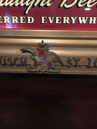 Vintage Budweiser Beer Lighted Counter Glass Sign 3