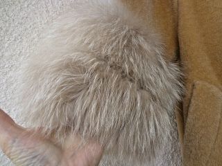 Vintage Lilli Ann SWING COAT Mohair Real Plush Fox Fur Collar Cuffs 50s 60s L XL 4