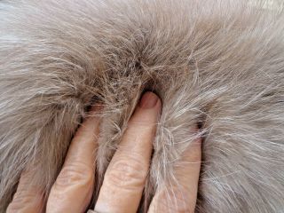 Vintage Lilli Ann SWING COAT Mohair Real Plush Fox Fur Collar Cuffs 50s 60s L XL 9